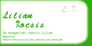 lilian kocsis business card